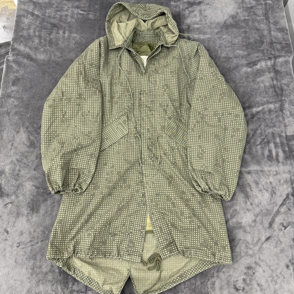 Vintage Night Desert Parka Liner Mens XS Green Camo Hooded Alamo USGI 80s